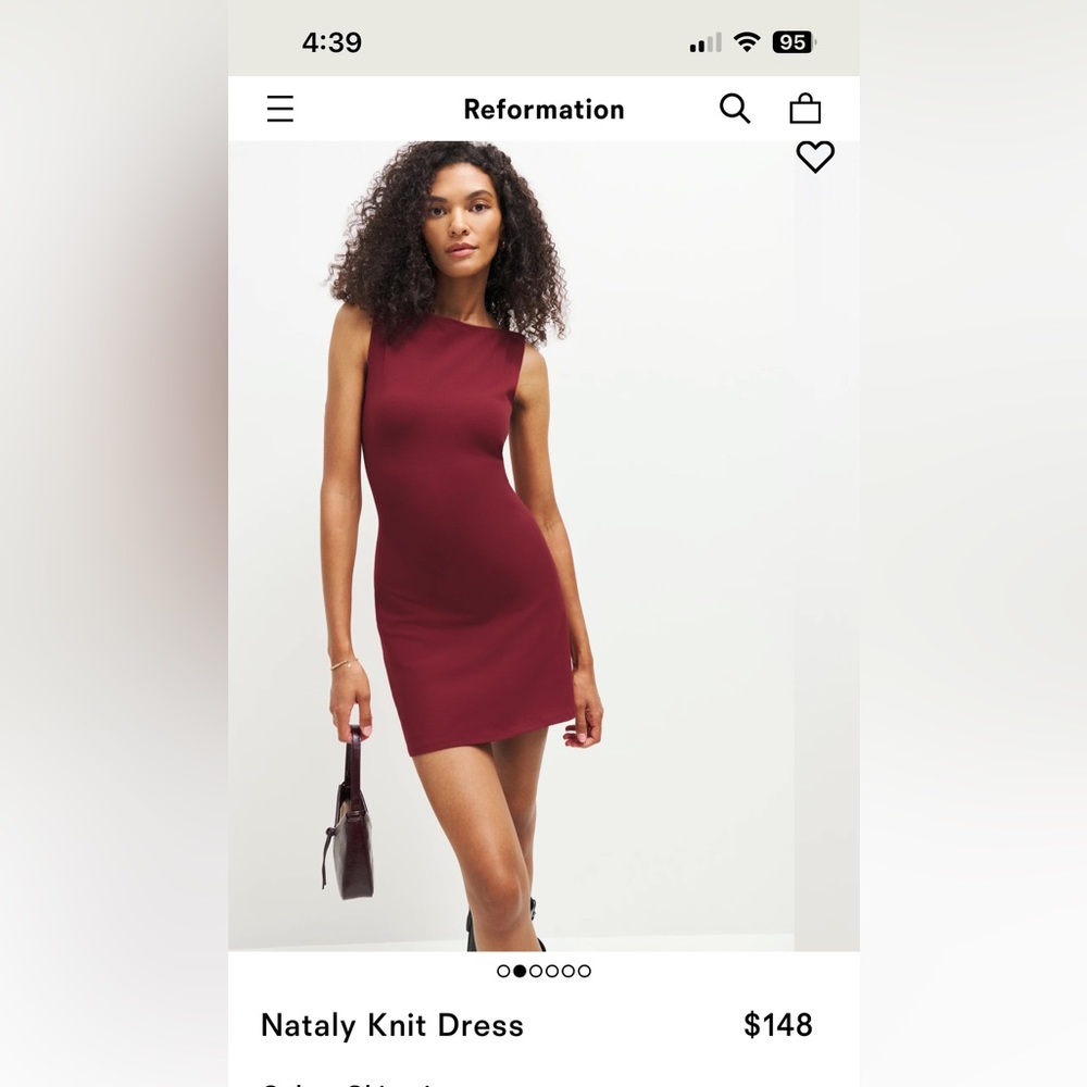 Reformation Mini Dress in Burgundy